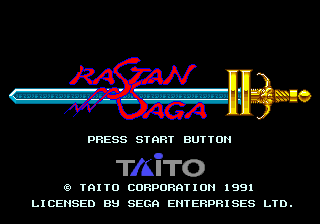 Rastan Saga II title screen for Sega Genesis